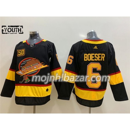 Dresovi Vancouver Canucks Brock Boeser 6 Flying Skate 50th Anniversary Adidas 2019-2020 Crna Authentic - Dječji Dresovi Vancouver Canucks Brock Boeser 6 Flying Skate 50th Anniversary Adidas 2019-2020 Crna Authentic - Dječji